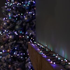 15.5m 600 LED Colour Changing Christmas String Lights in White to Multi-Colour