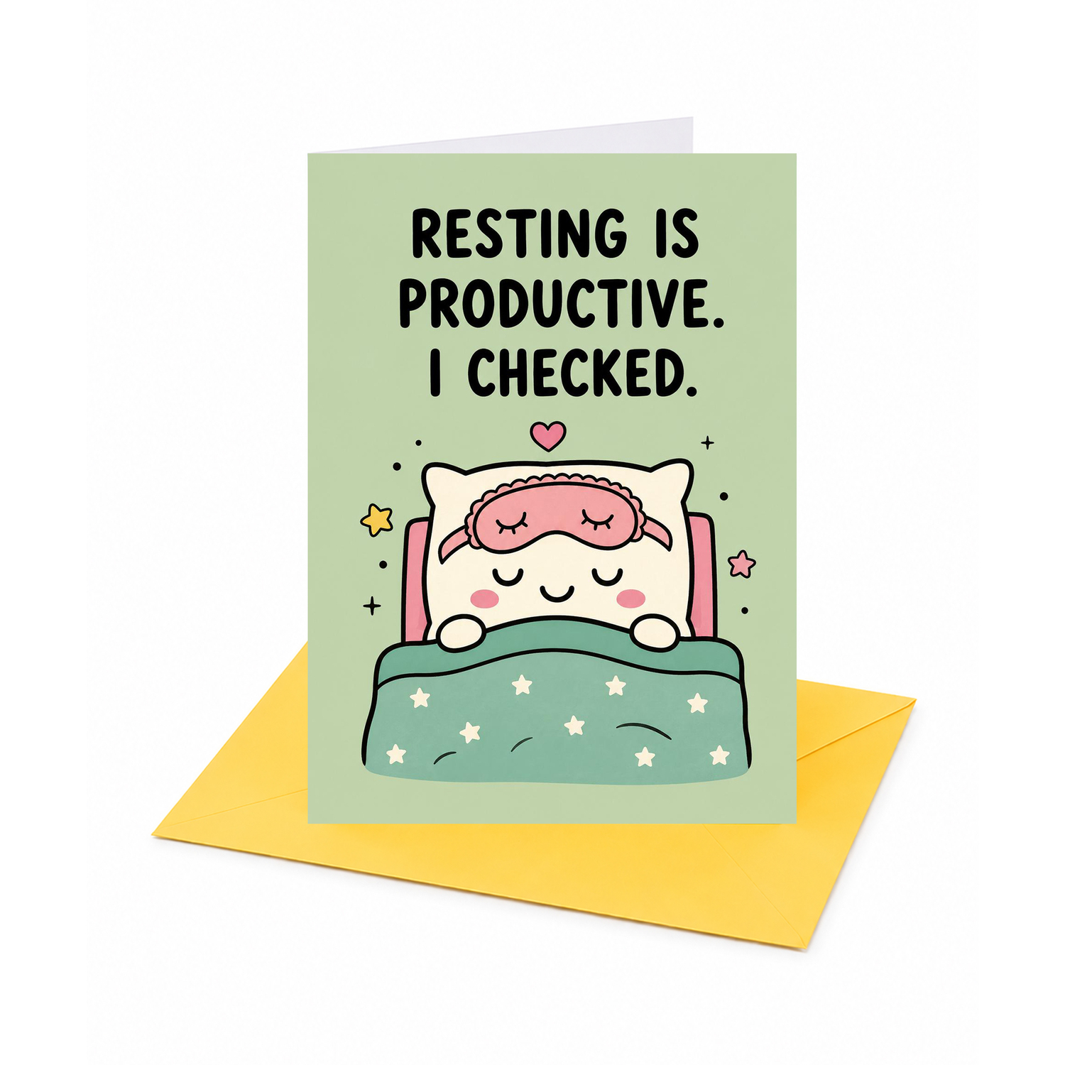 - Resting Is Productive I Checked Get Well Soon Card - Image 2