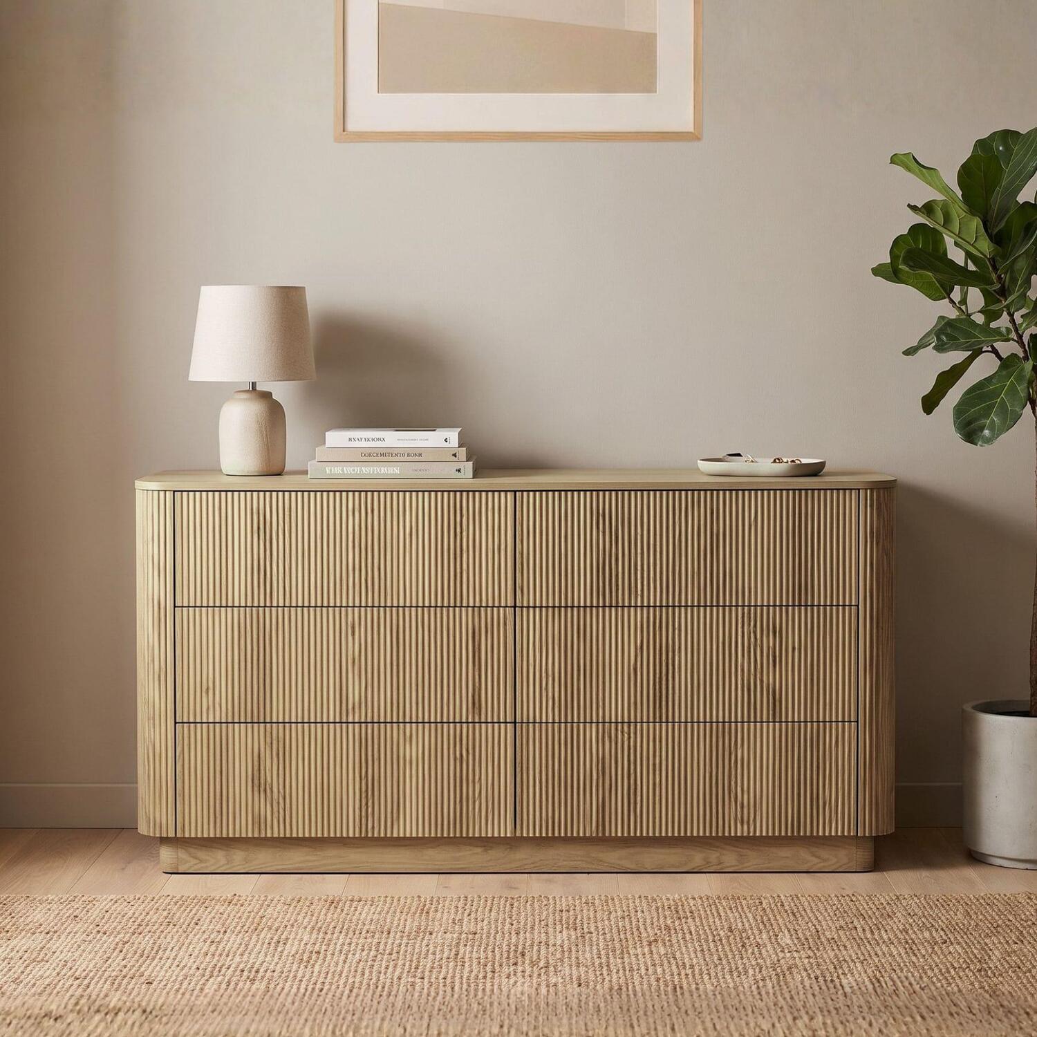 Home Source Winthorpe 6 Drawer Oak Chest - Oak Effect