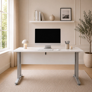 White / Silver Grey Legs Prima Desk shot 17554084