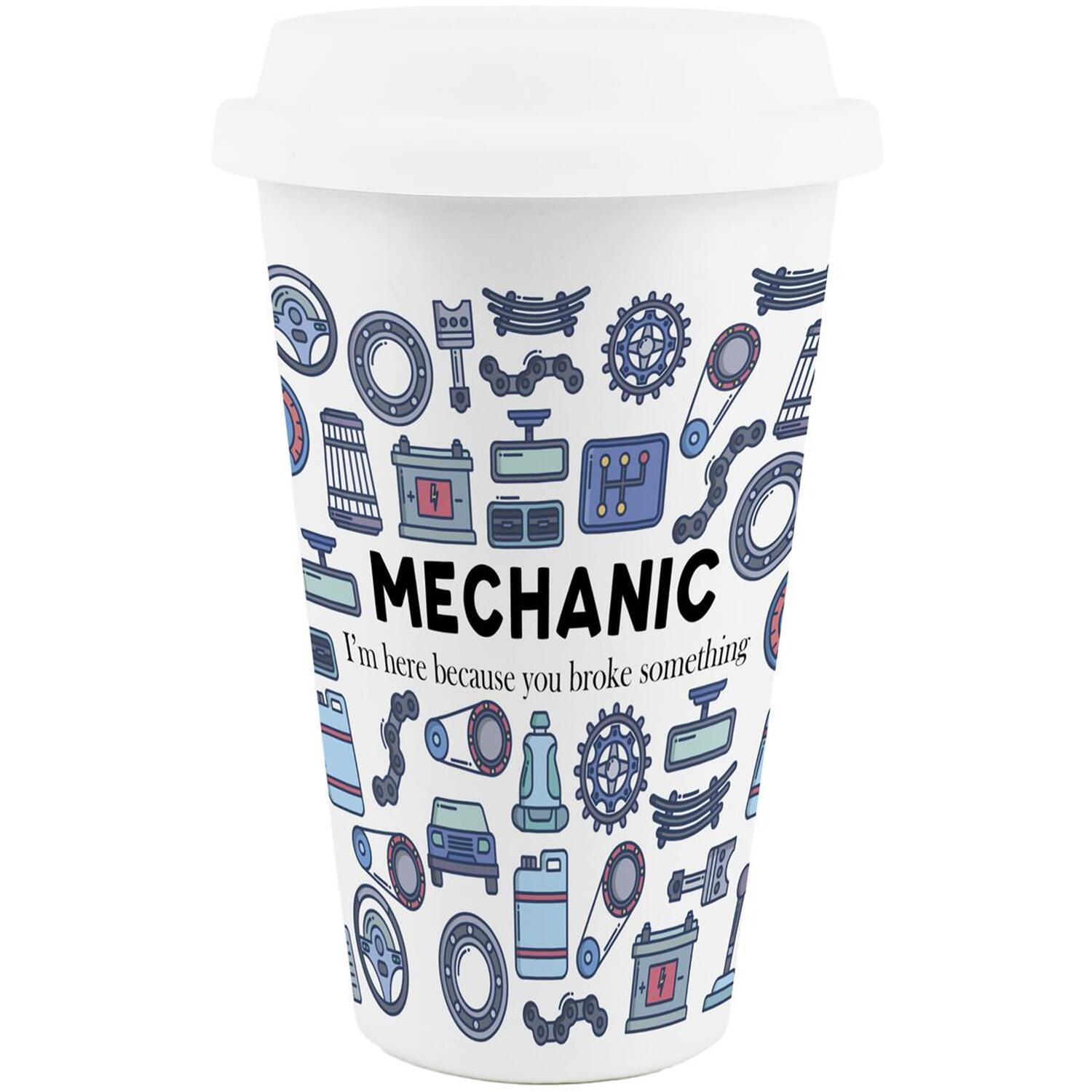 Image of Novelty Mechanic Ceramic Travel Mug -&hellip;