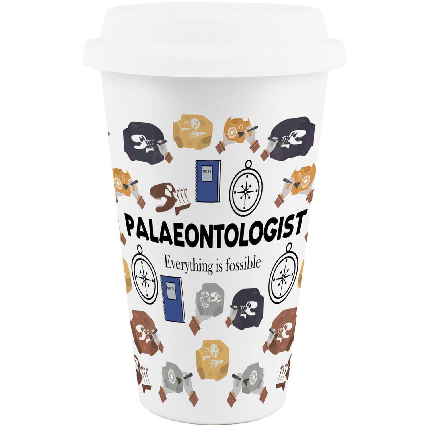 Image of Novelty Palaeontologist Ceramic Travel Mug -&hellip;