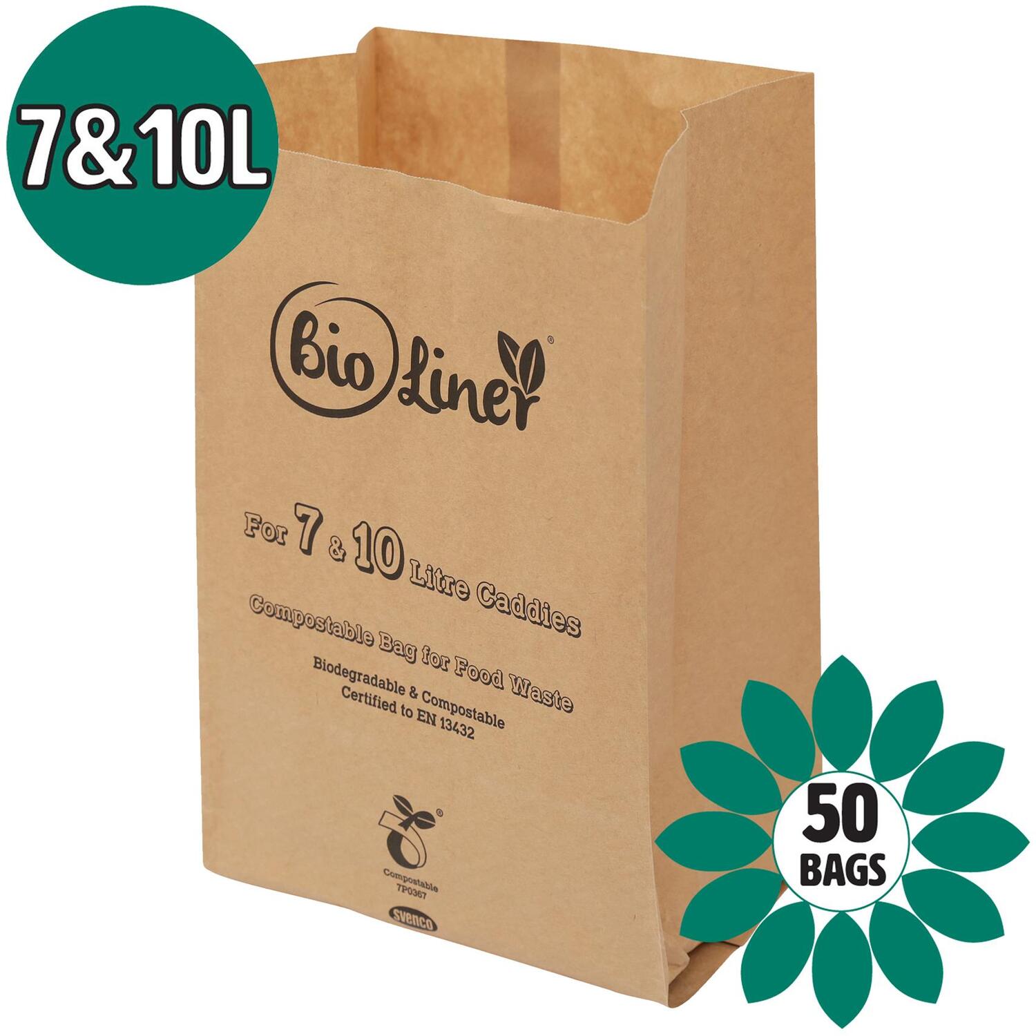 B&Q - 7 & 10L Paper Compostable Caddy Liners (Medium)50 Bags - Image 4