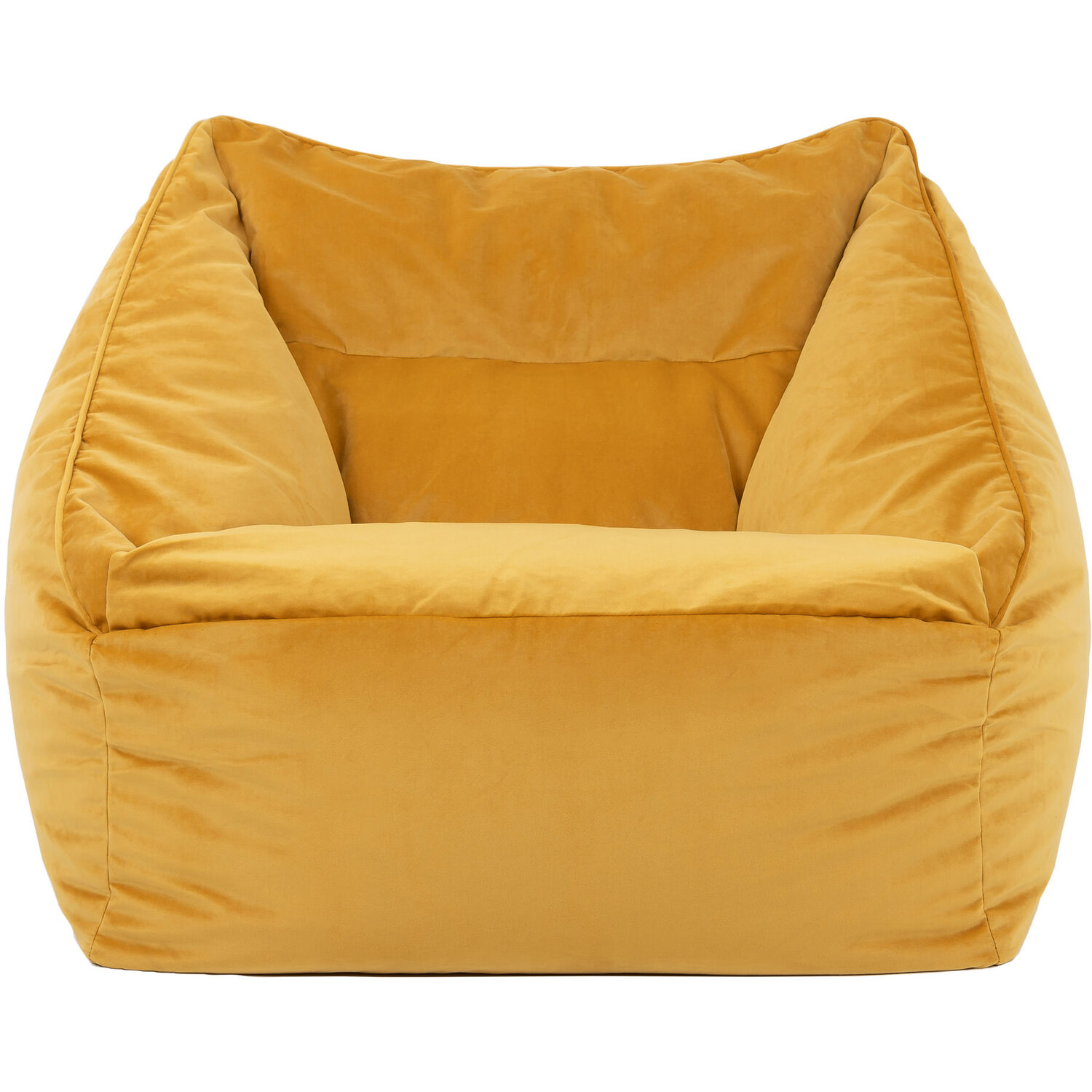 Icon Natalia Giant Velvet Armchair Bean Bag - Yellow - Image 1