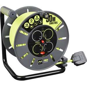PRO-XT Open Cable Reel 240V 13A 4-Socket 50m