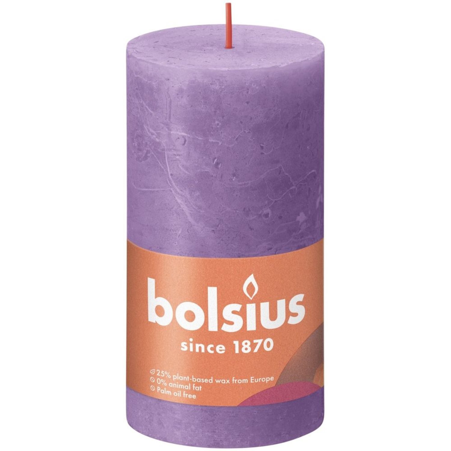 Kdmd Violet Bolsius Rustic Shine Pillar Candle