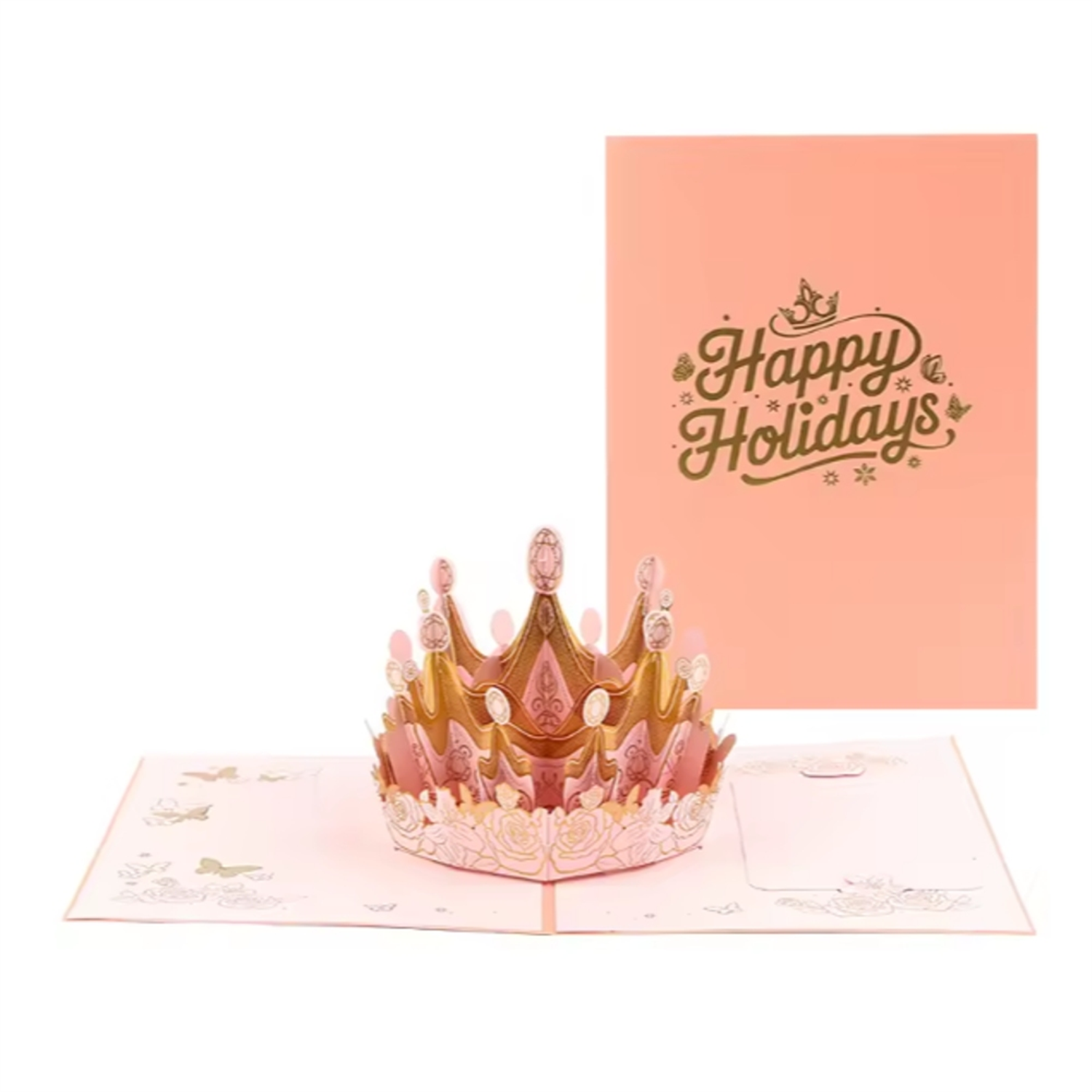  - Elegant Crown 3D Pop Up Holiday Card - Image 3