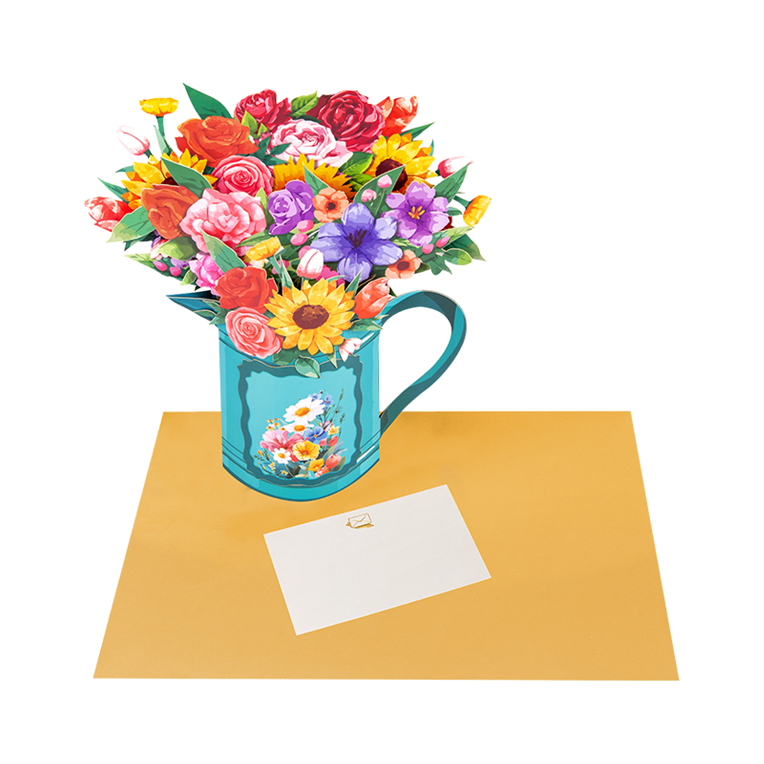 Garden Symphony Mixed Flower 3D Pop Up Pitcher Vase Card -Mother's Day Valentine - Image 2