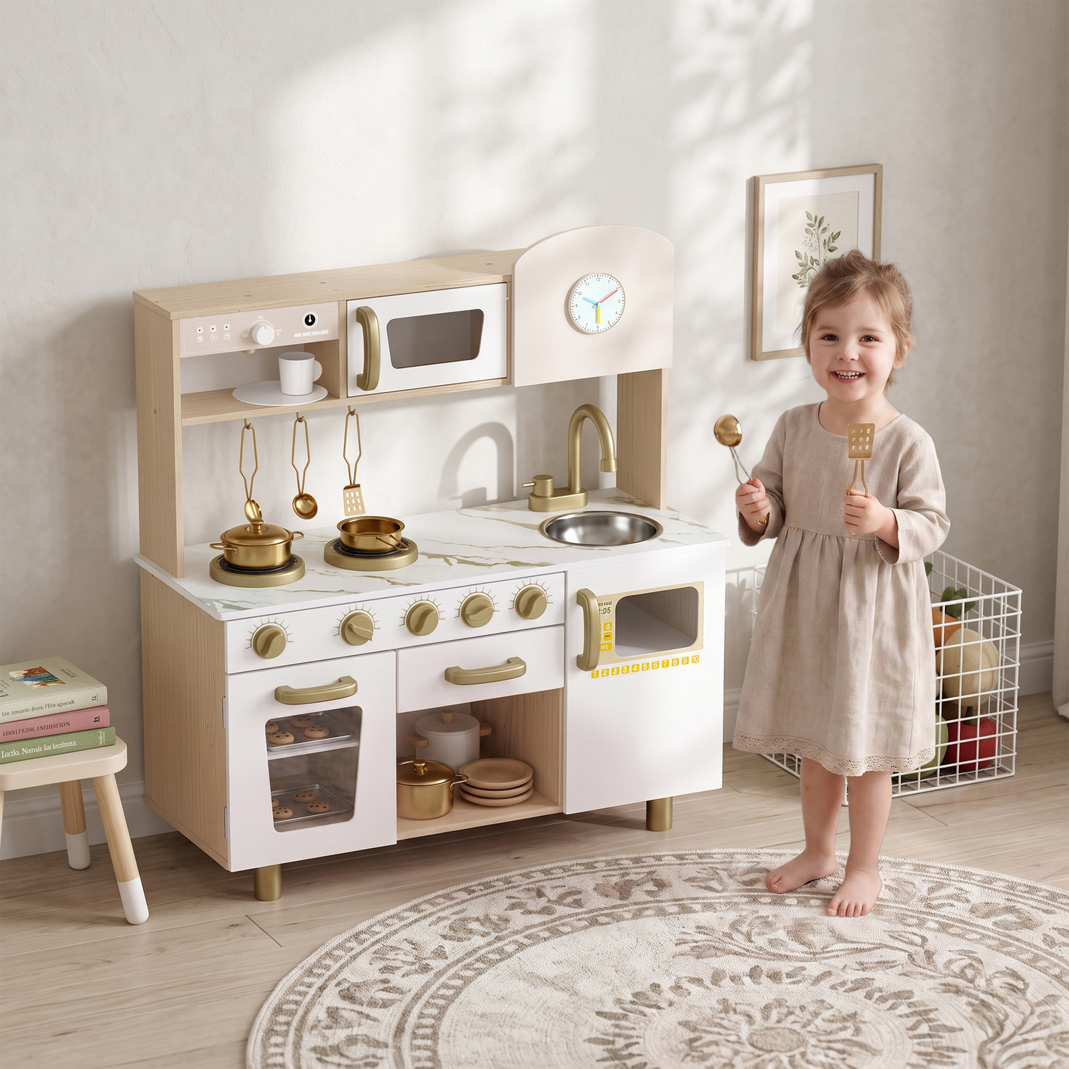 Aiyaplay Kids Kitchen Playset350 229V00wt - White