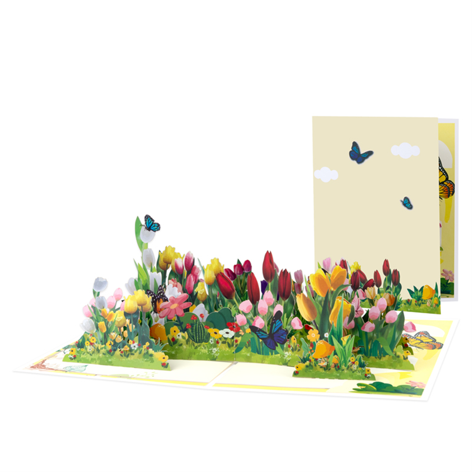 Brightfeel Garden Of Joy Colorful Tulips 3D Pop Up Greeting Card - White