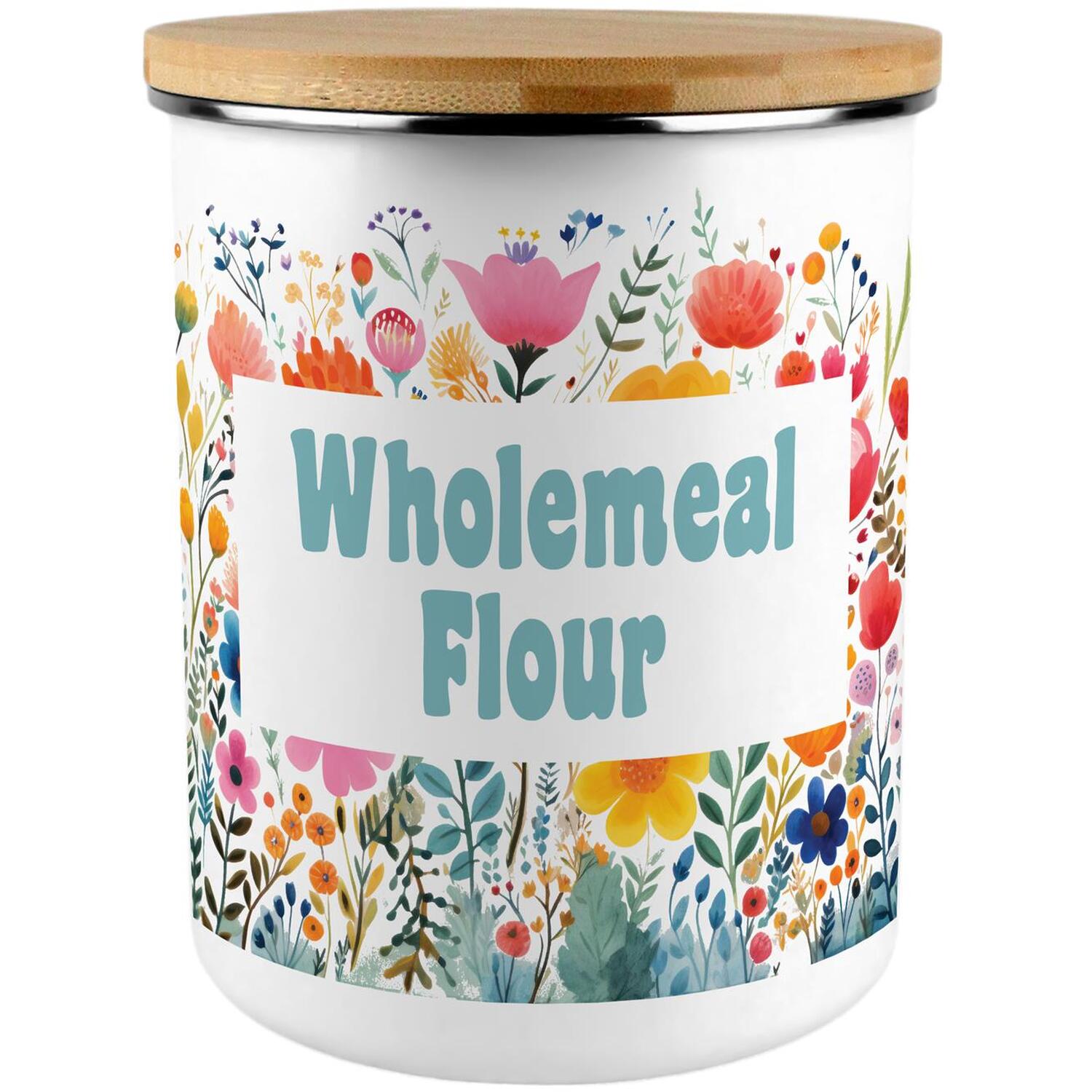 Purely Home Bright Florals Extra Large Wholemeal Flour Canister - Pink