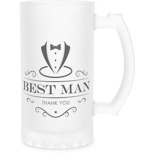 Best Man Frosted Glass Stein - Wedding Party Gifts