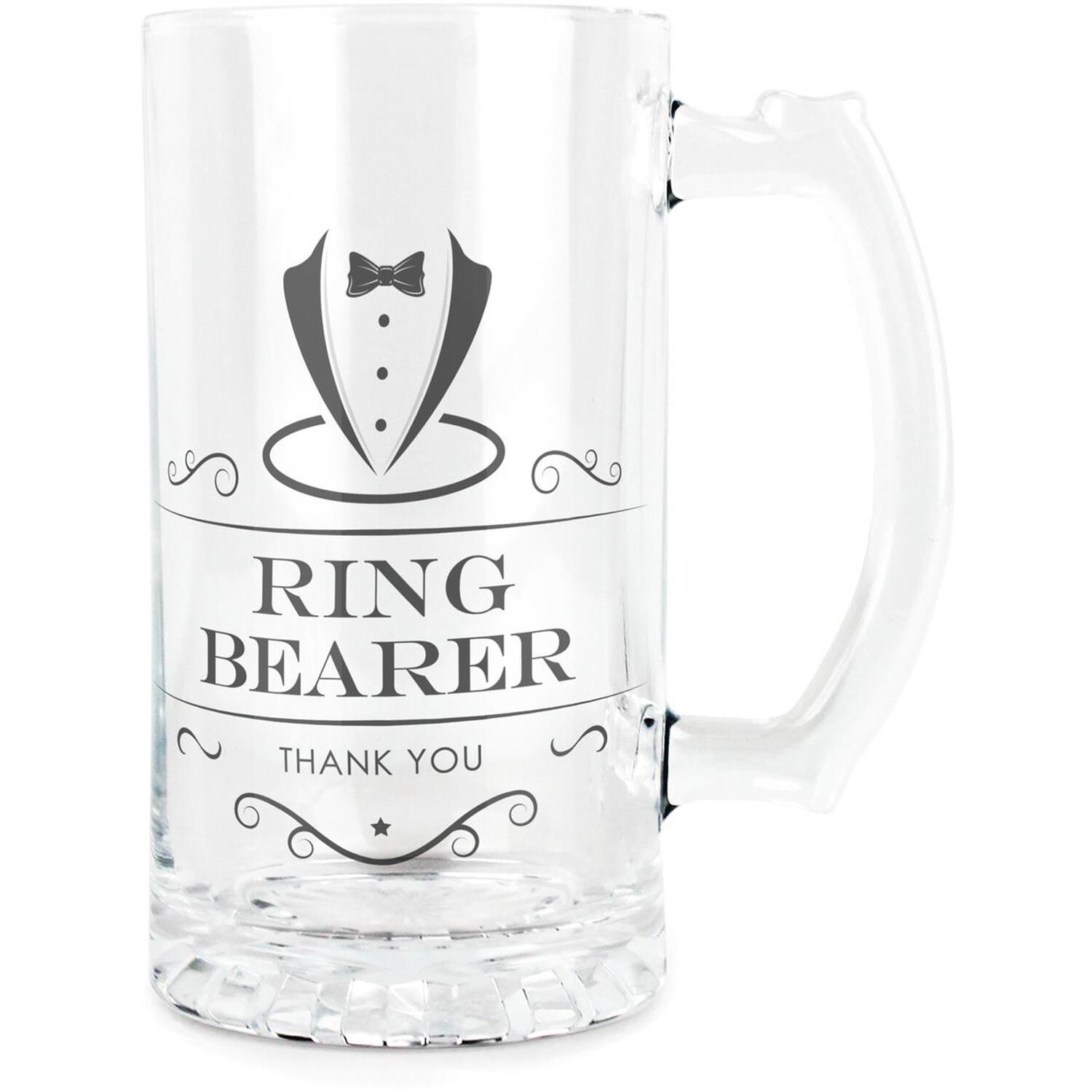 Purely Home Ring Bearer Glass Tankard Stein - Wedding Party Gifts - Black - Image 1