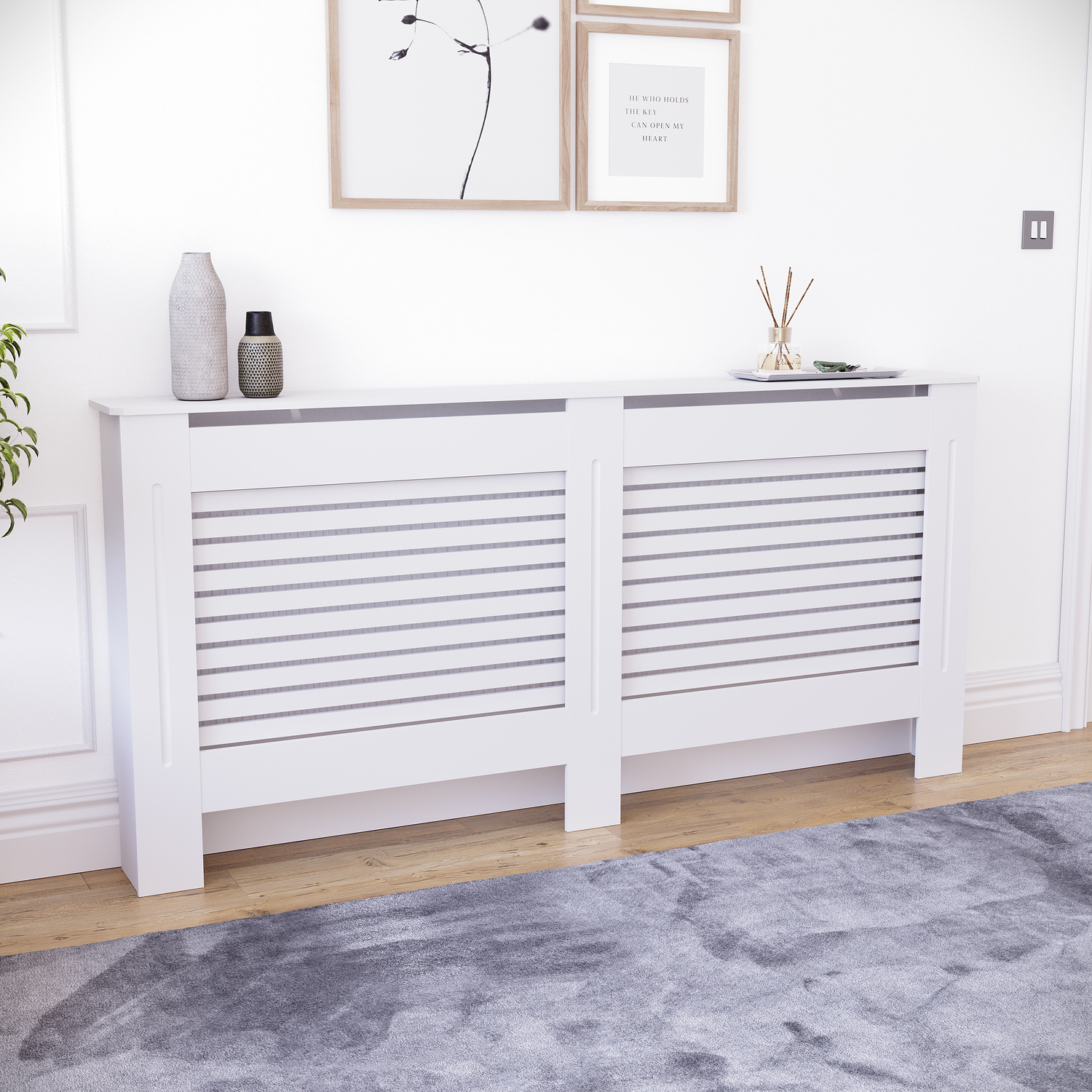 Vida Designs Milton X-Large Radiator Cover - White - Image 1