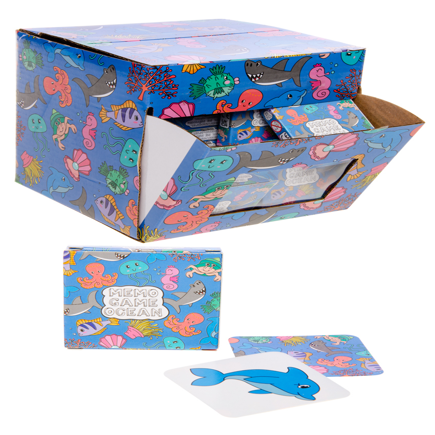 - Pack Of 12 Sea Animals Mini Memory Games 28 Cards- Theme Party Bag Filller Gifts - Image 2