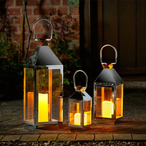 Set of 3 Stockholm Stainless Steel Candle Lanterns