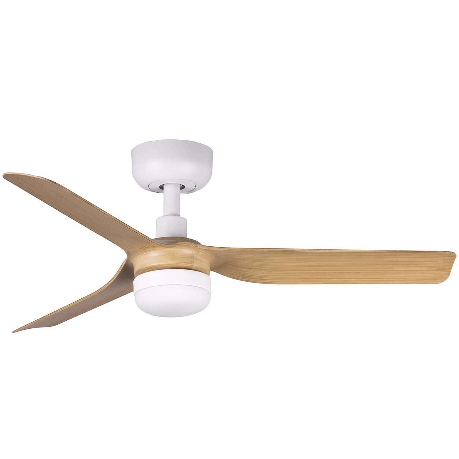 Mini Punt 90cm Smart LED Ceiling Fan White, Light Wood Blades - Image 2