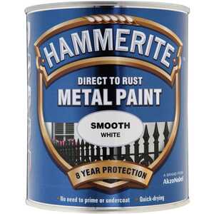 Hammerite Direct to Metal Smooth White 750ml Tin
