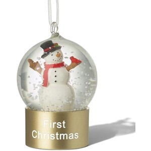 First Christmas Snowman Snow Globe Decoration
