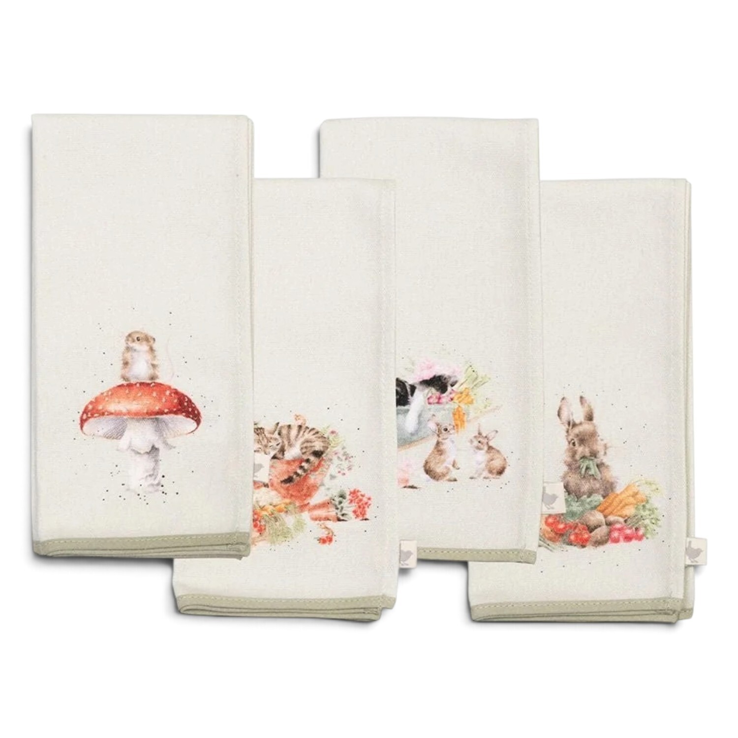 Wrendale Designs - Garden Friends' Set of Four Animal Fabric Napkins - Image 5