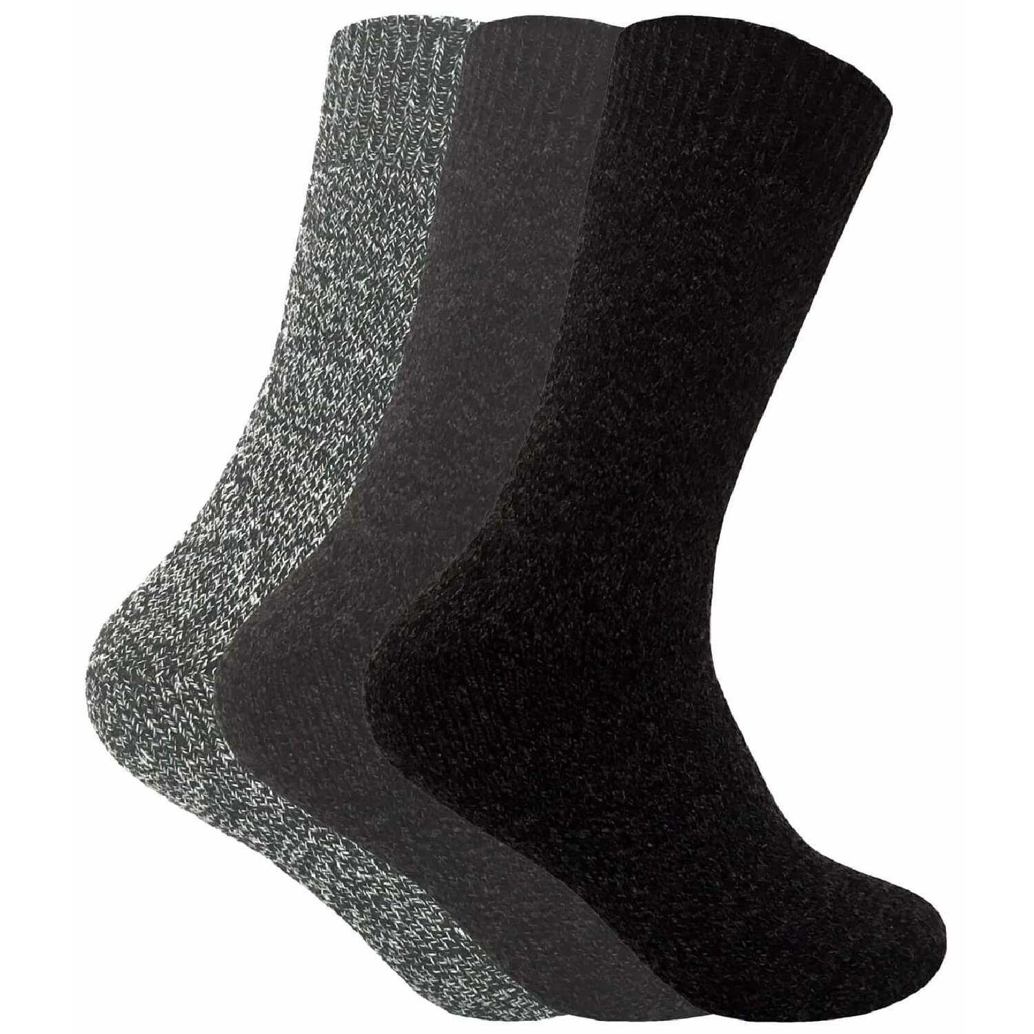Sock Snob 3 Pack Mens Thick Thermal Wool Blend Hiking Socks