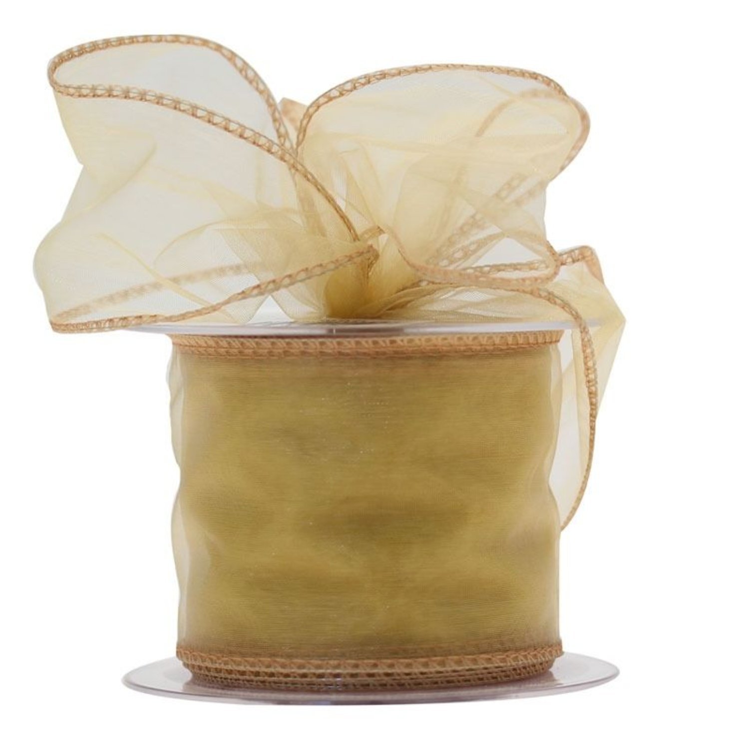 Kdmd Gold Wired Chiffon Ribbon 2 Pack Gold - Gold - Image 1