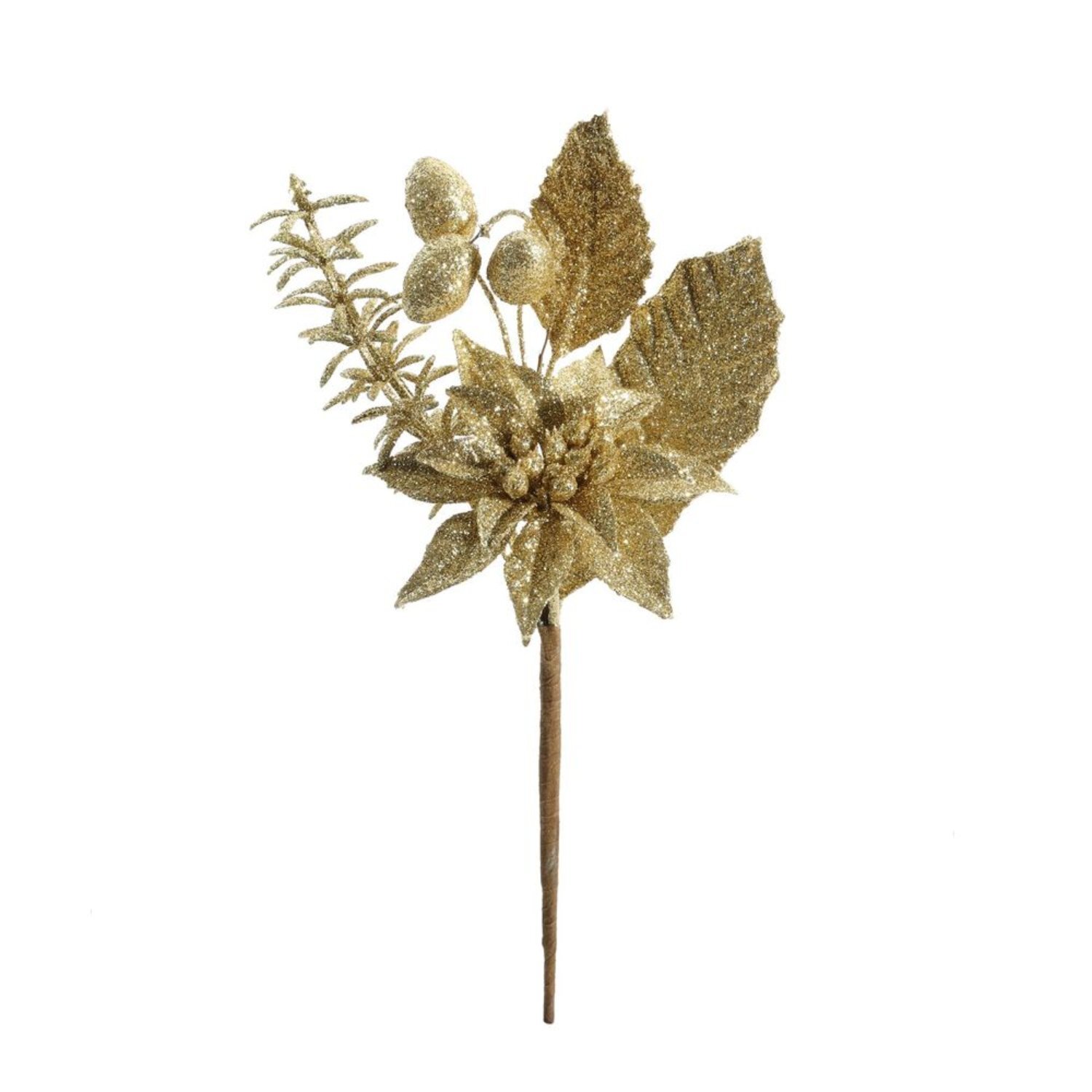  - Flower & Berry Pick21Cm 6 PackGold - Image 3