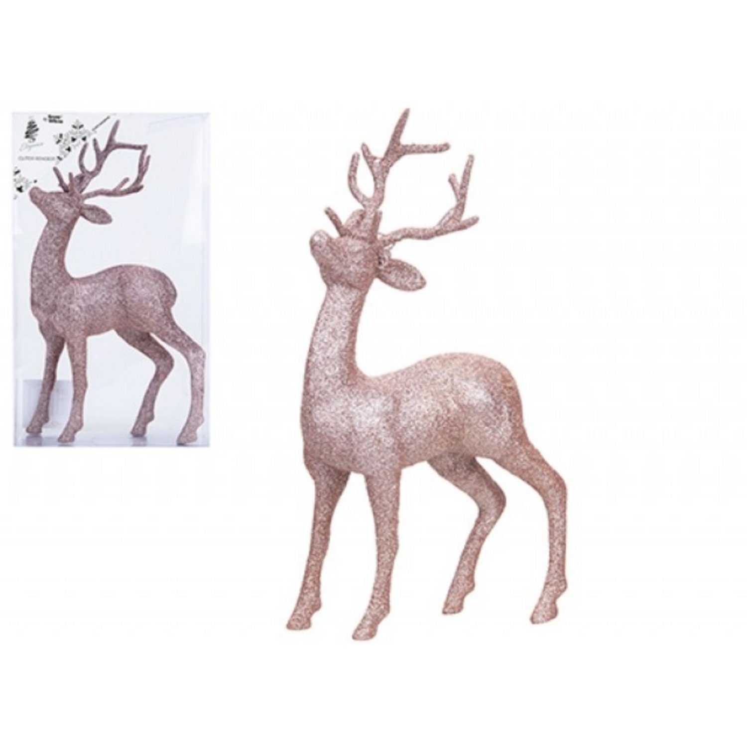  - Glitter Reindeer 26Cm 2 PackRose Gold - Image 3