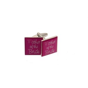 Father of the Bride Pink Square Cufflinks
