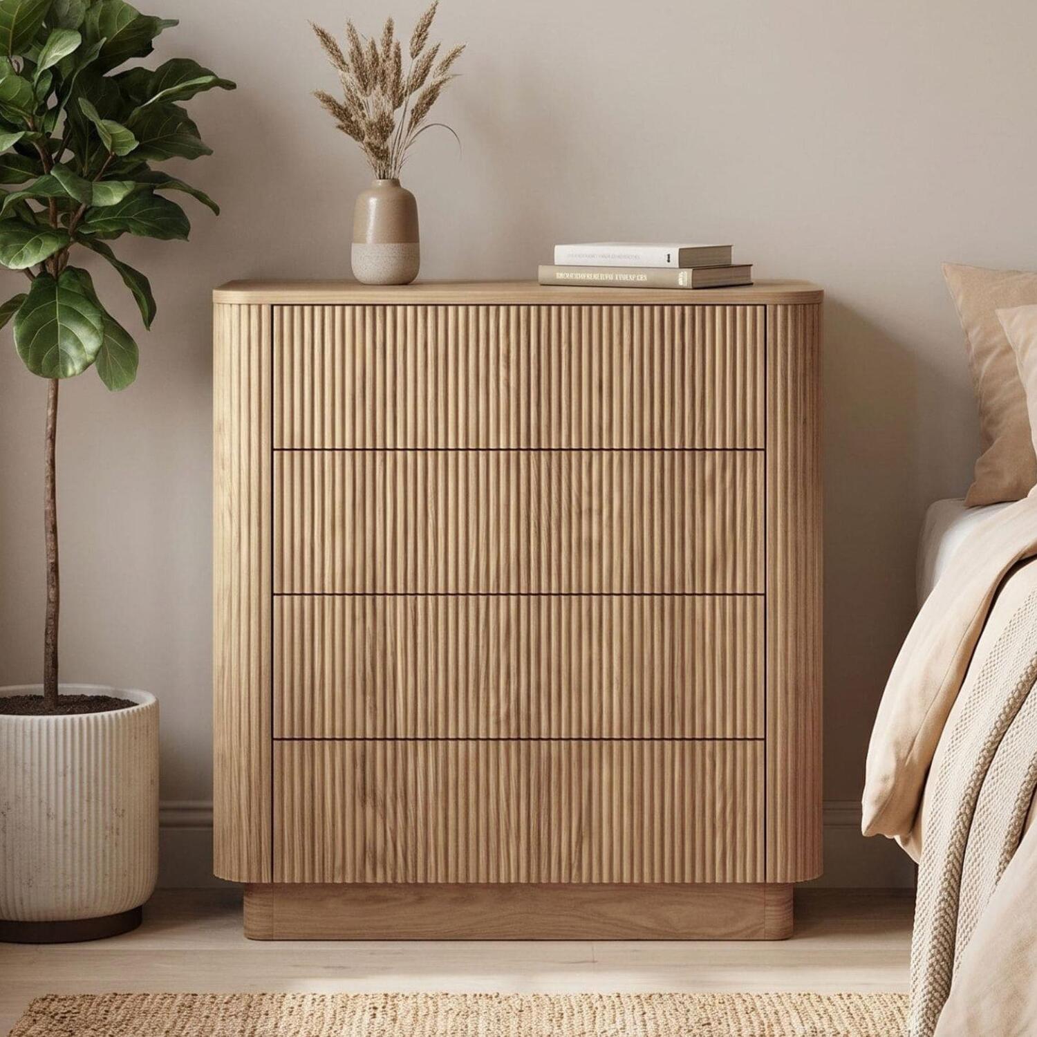 Home Source Winthorpe 4 Drawer Oak Chest - Oak Effect