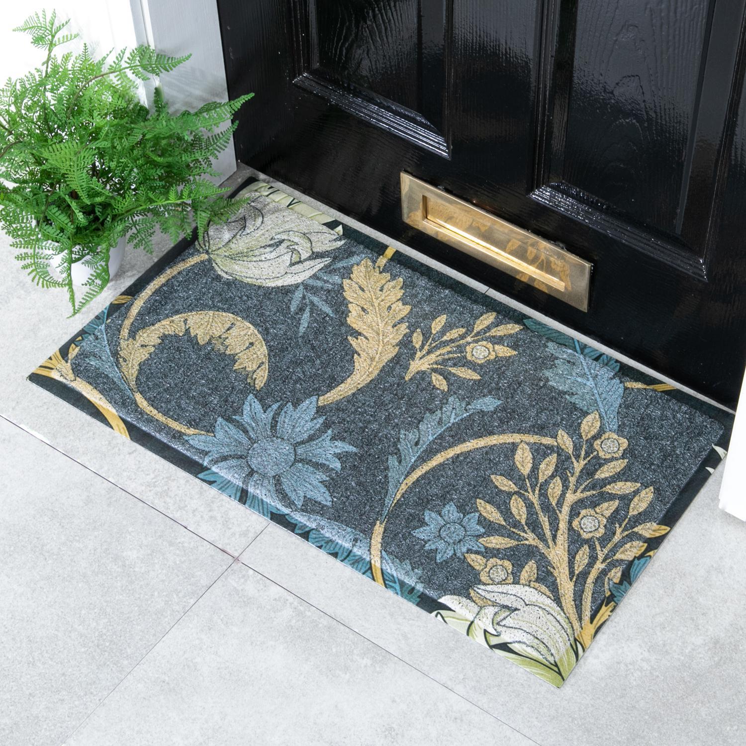 Artsy Doormats Blue William Morris Pattern Doormat 70 x 40cm - Recycled PVC Indoor Outdoor - Image 2
