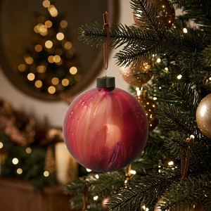 Copper Dipped Burgundy Bauble
