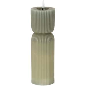 Natural Glow 2.75x10 Grey Carved LED Candle