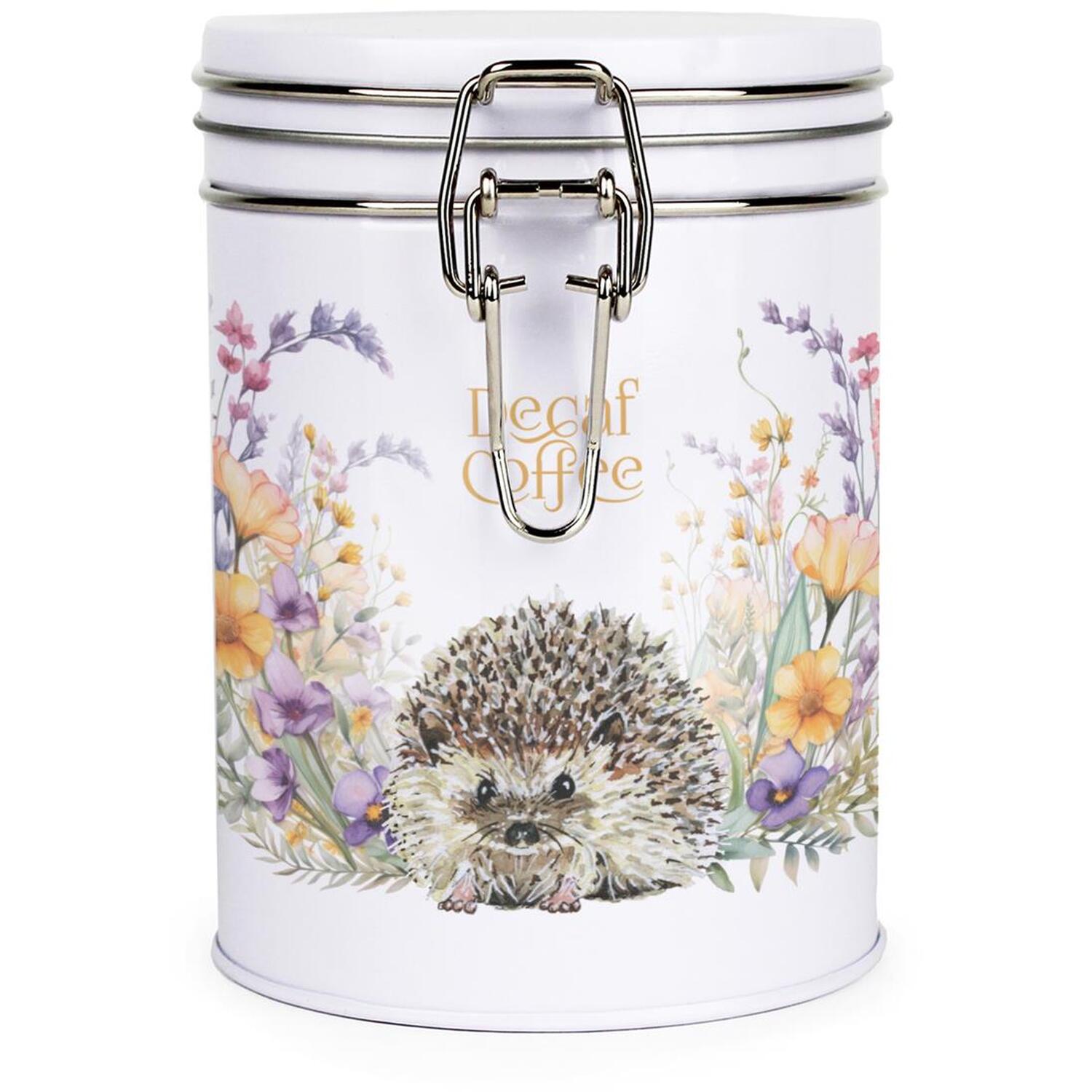 Purely Home Floral Hedgehog Clip-Lid Kitchen Storage Canister - Decaf Coffee