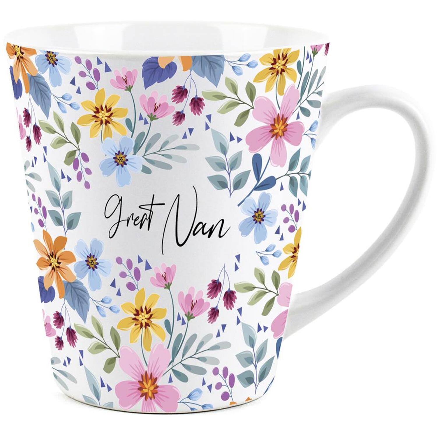 Purely Home Multicolour Floral Latte Mug Gift For Great Nan - Image 1
