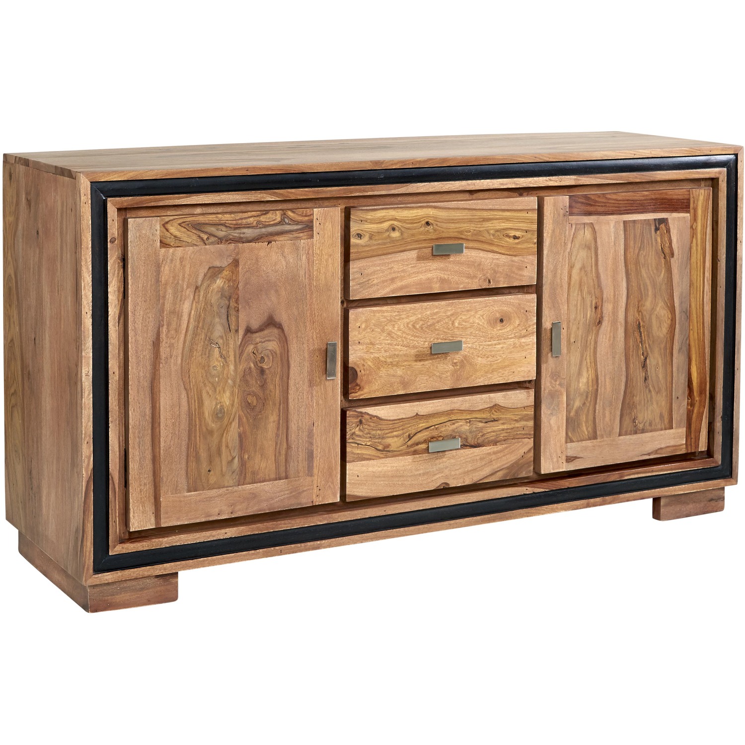 IH Design - Contemporary Design Sheesham Wood Large Sideboard with 3 Drawers and 2 Doors - Brown thumbnail