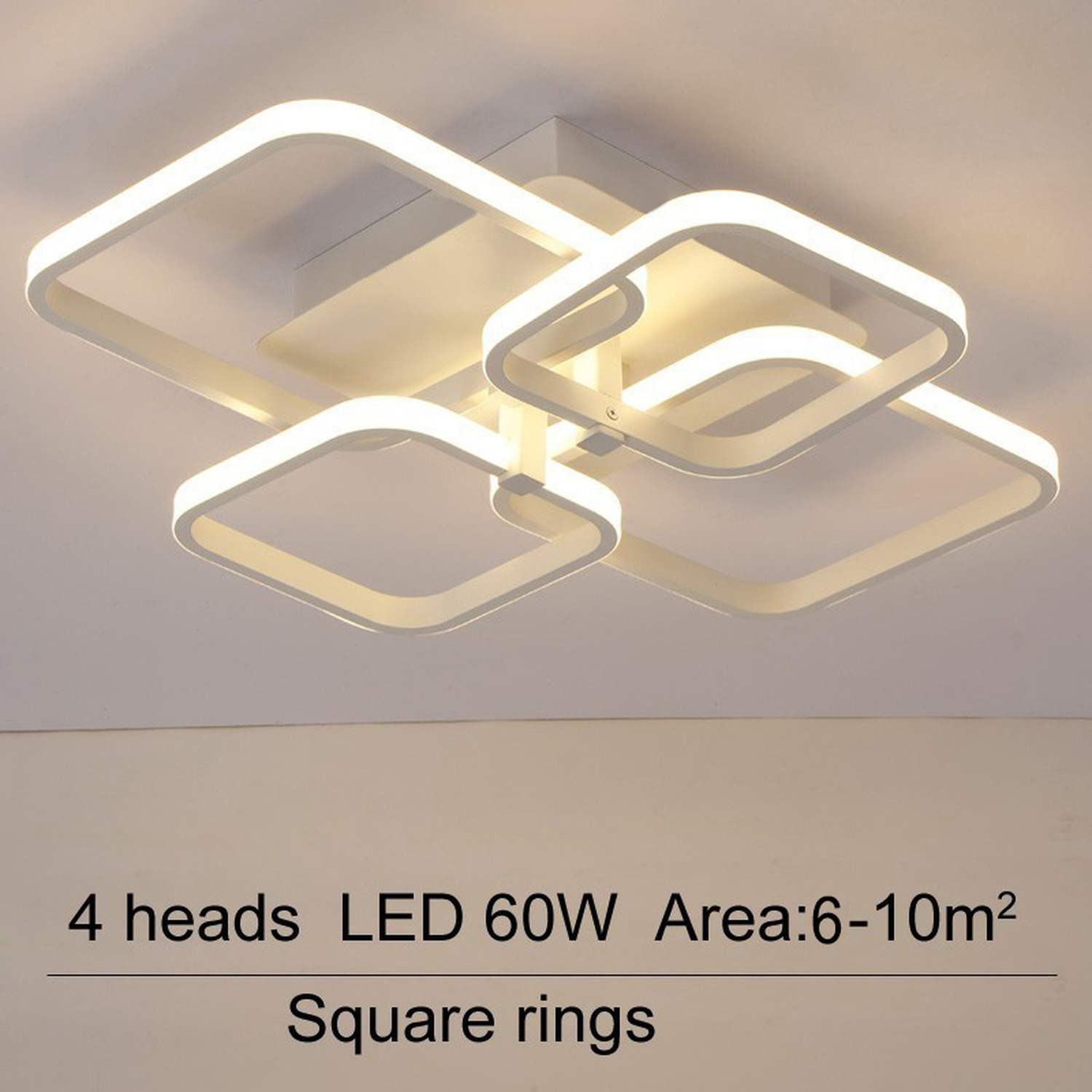 Metal Chandelier Ceiling Light White Frame - White 40w