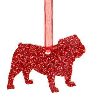 Glitter British Bulldog Christmas Decoration