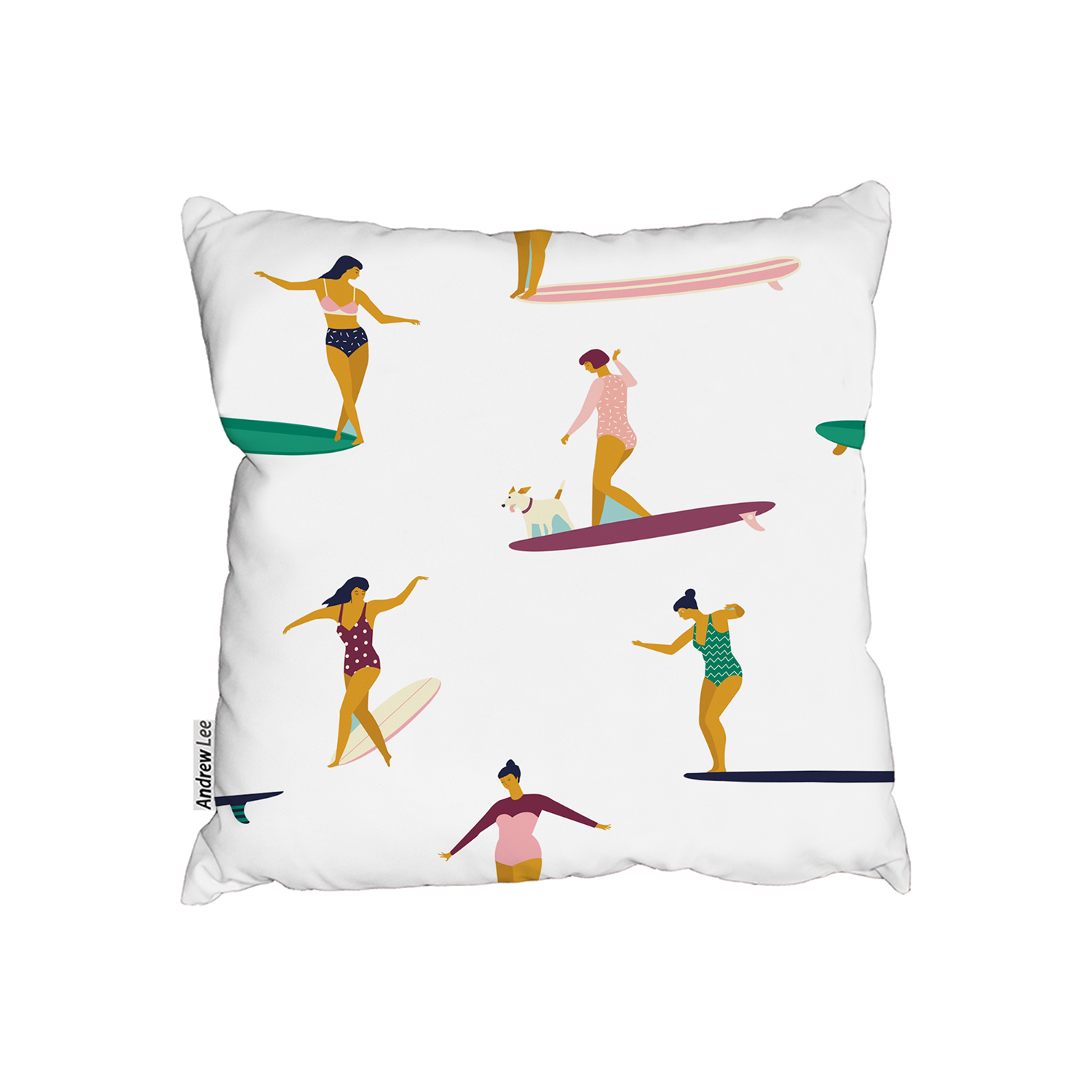 Female Surfers Cushion - White / 60cm