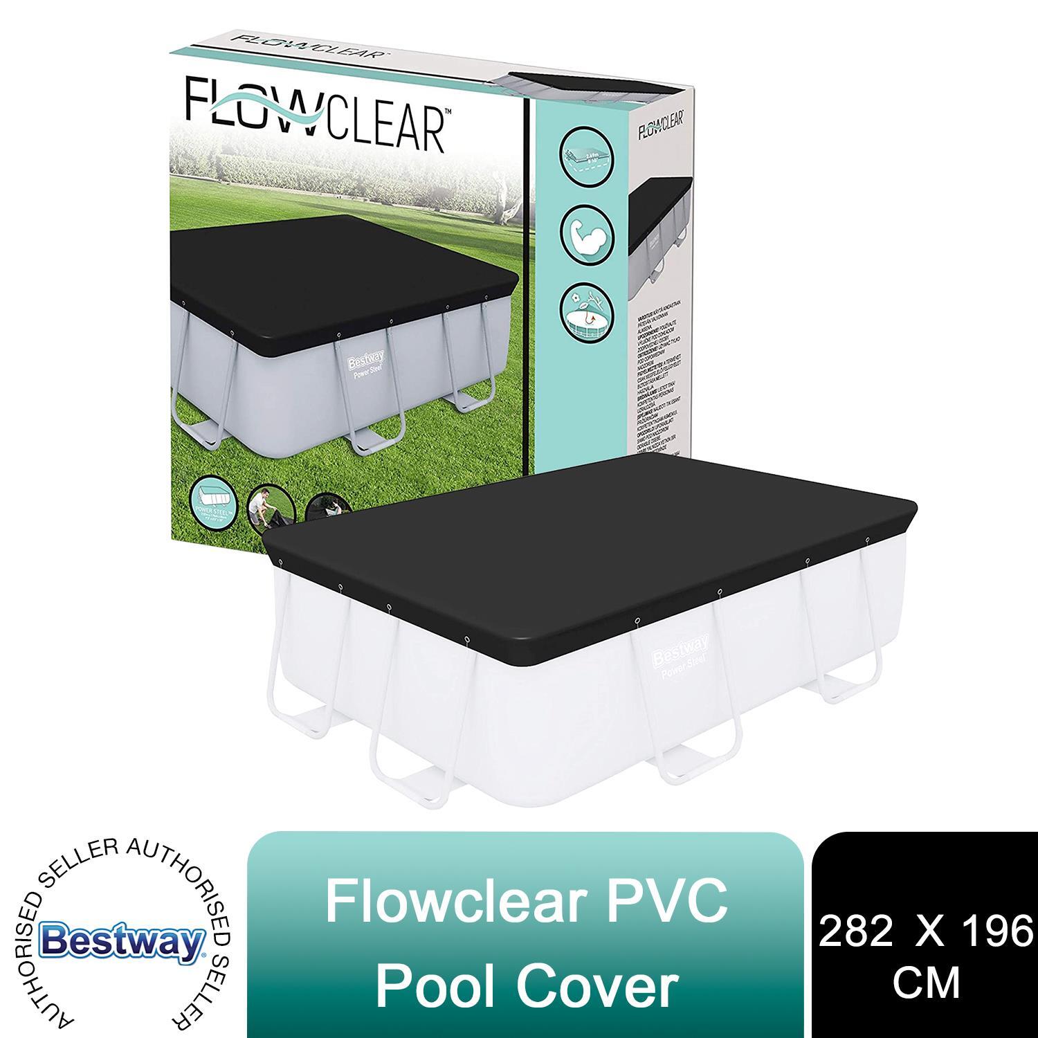 Bestway Flowclear Rectangular Black Power Steel Pvc Tarpaulin - Black