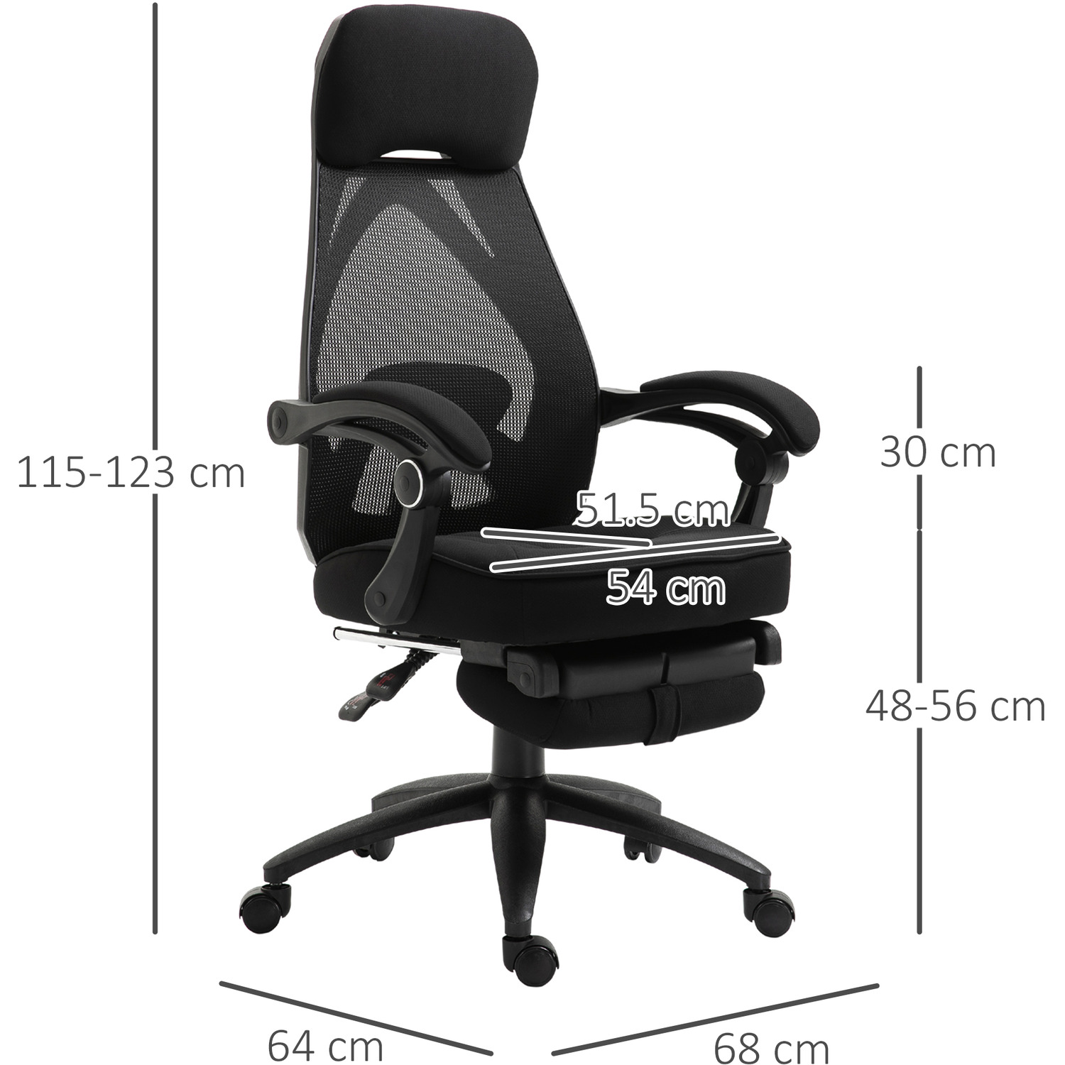Vinsetto Mesh Office Chair Swivel - Black