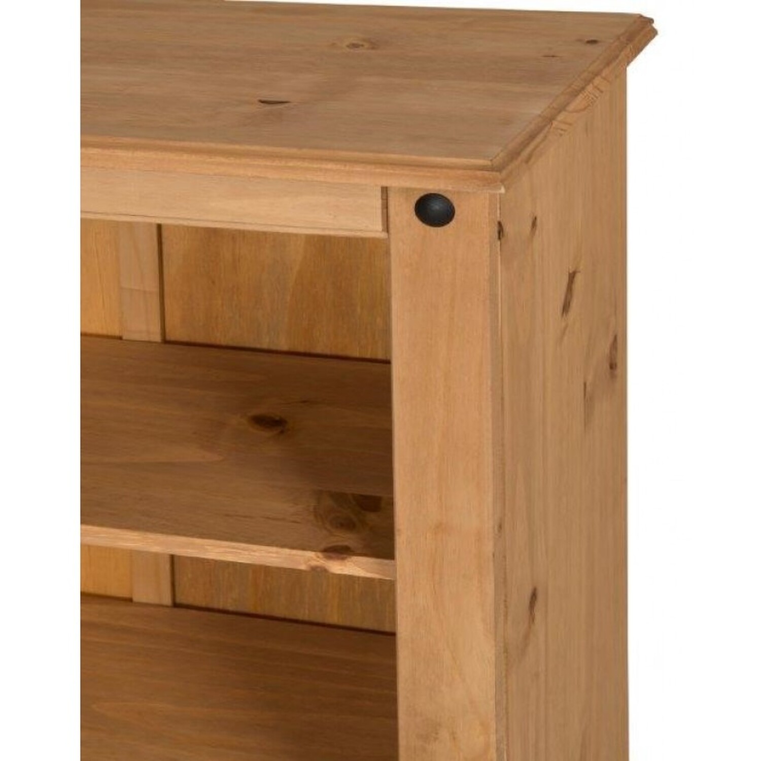 Corona Small Bookcase Solid Wood Pine Wooden Low Shelves - Antique Wax