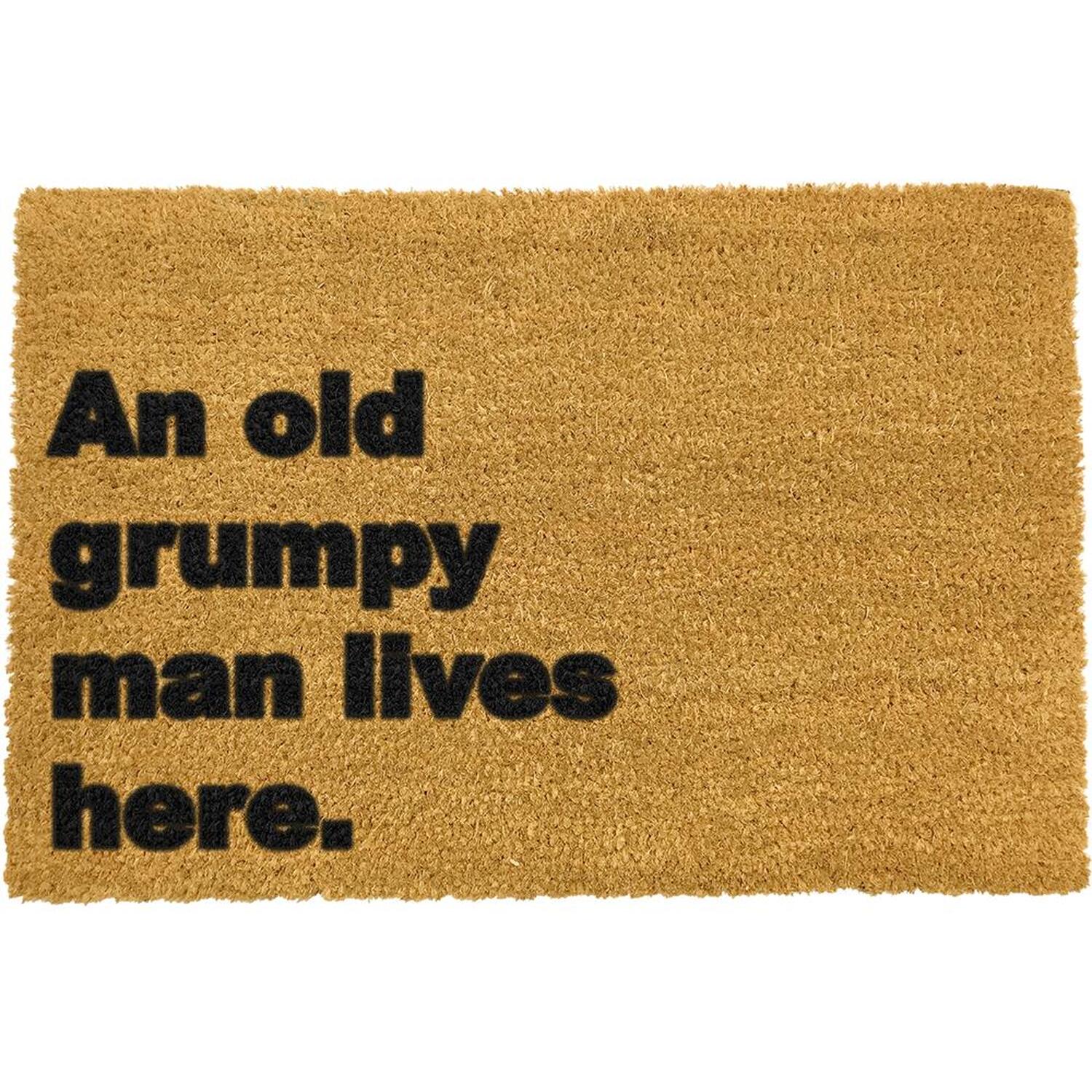 Grumpy Man Lives Here Doormat - Brown