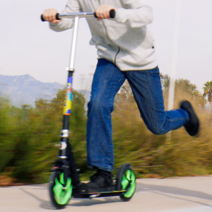 A5 Lux Scooter Green Foldable with adjustable handlebars