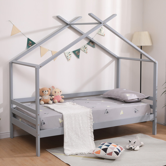 Teddy Kids Wooden House Single Bed Frame