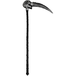 Single Skull Head Scythe Halloween Grim Reaper Prop Weapon Larp