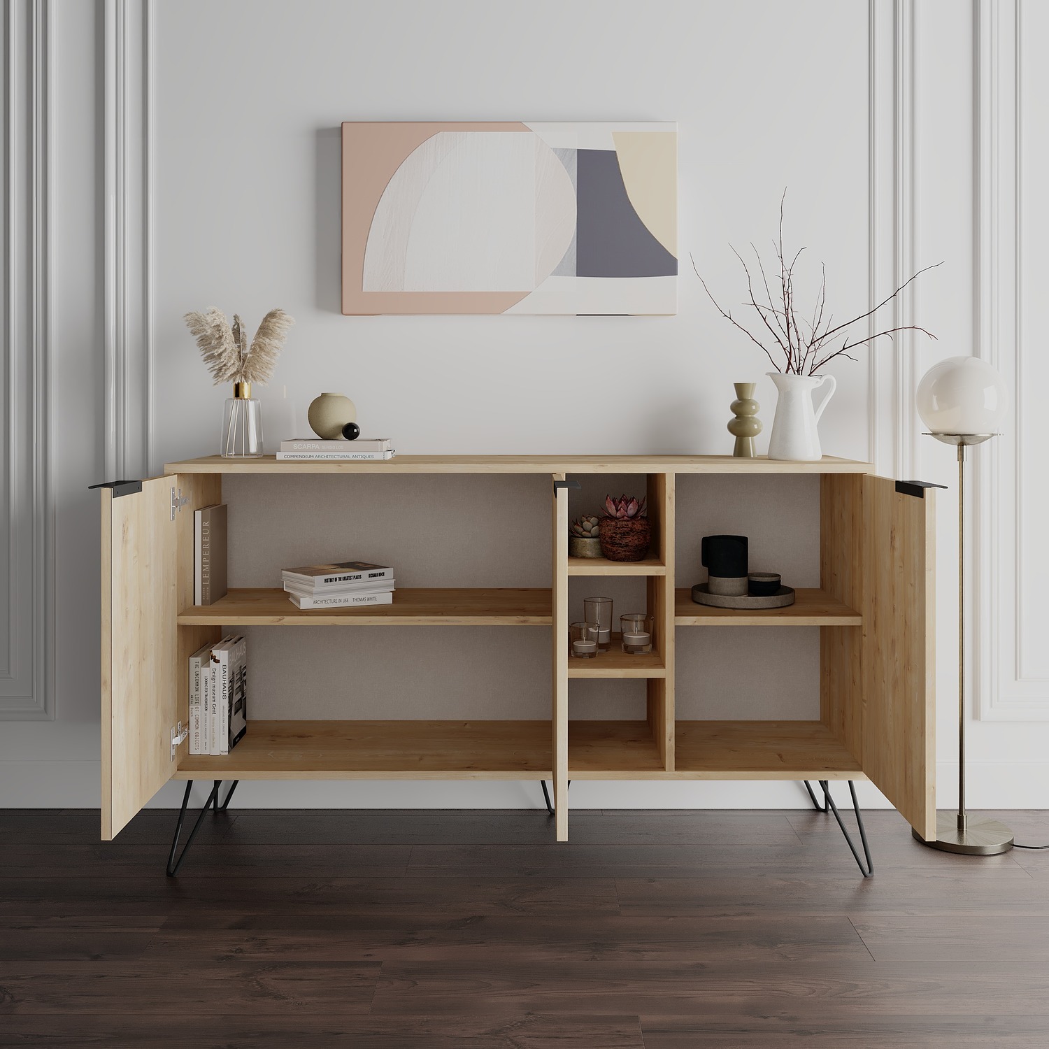 Clara Console Sideboard Display Unit - Oak