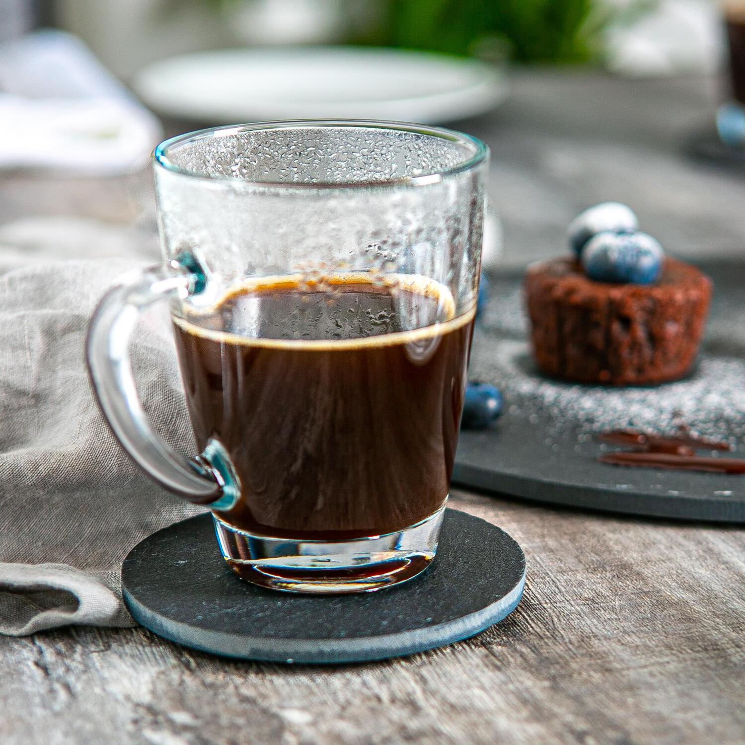 Image of Linea Round Slate Coasters - 10cm&hellip;