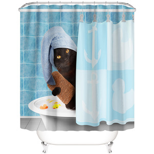 Bathing Cat Shower Curtain