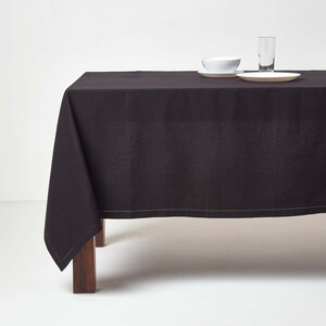 Black / 70x120 in Plain Cotton Tablecloth shot 4091425